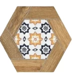 Veracruz Hexagonal Porcelain, Size 23×27 cm, Spanish