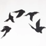 لوحة حائط معدنية 5 قطع، لون اسود، مقاسات مختلفة