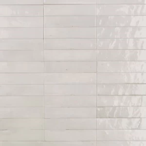 Italian Gloss Ceramic Floors 24x6 cm, Stone Design, White Color | 