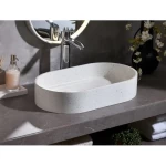 White Counter Porcelain Wash Basin Height 12 cm Width 35 cm Length 60 cm, Giulia Model
