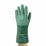 Chemical resistant glove, size 10 x -large, green color
