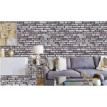 بديل طوب لخلفيات التلفزيون مقاس 50×120 سم لون رمادي غامق مع وردي 