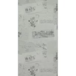 Youthful and kids wall covering, gray color, length 10 m, width 0.53 m, model number 17202