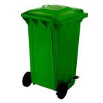 HDPE Plastic Waste Bin, Capacity 240 Liters, Size 70x55.5x100 cm, Green Color, Model SCULY