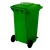HDPE Plastic Waste Bin, Capacity 240 Liters, Size 70x55.5x100 cm, Green Color, Model SCULY