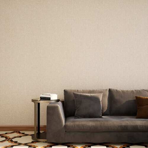 Plain Wall Covering Length 10 m Width 50 cm Light Brown Color | 