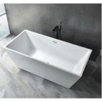 Golden Acrylic Rectangular Bathroom Bathtub White, Size 75x170 cm