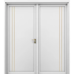 Premium Luxury Wooden Double Entrance Door 220×235 cm, 6 cm Thickness, White | YT-89906120