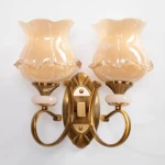 إضاءة جدارية مودرن، الارتفاع 30 سم، العرض 38 سم، لون ذهبي