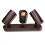 كشاف تراك لايت متحرك 360 درجة ثلاثي، مقاس الدائرة الأسطوانية قطر 6 سم، لون أسود