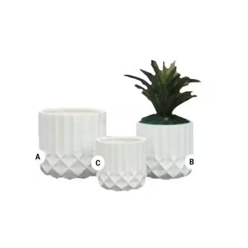 Fiberglass Planter Square Shape 30×30×30 cm White | Zahrat Al Rayyan Establishment