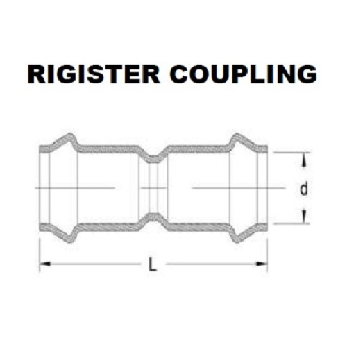 UPVC Plastic Rigister Coupling Size 200 mm, Length 365 mm, Gray Color | Saudi Industries Company for Pipes