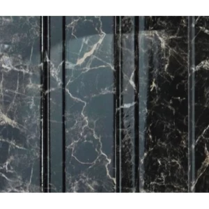 Korea Wood Alternative for Walls Rectangle 12 × 290 cm Black with White Veins | Luxury line