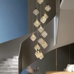 ثريا ليد 15 لمبة، ارتفاع 3 م، قطر 60 سم، لون ابيض 