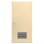 Fire door SFFECO  stainless steel  with Bottom Louver  Model SF/SD  Single Door leaf size 1950×900   mm  Color Beige
