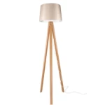 مصباح قائم مع شابوه، ارتفاع 148 سم، عرض الارجل 60 سم، قطر الطربوش 40 سم، لون بيج