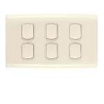 مفتاح كهرباء سداسى 10 امبير  ألف الفنار مقاس 14×7 سم اللون بيج 