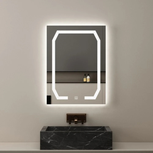 Rectangular Shape LED Mirror Size 60 × 80 cm Modern Design | Al Muhaidib Sanitary and Ceramic