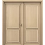 باب مزدوج WPC ، مقاس 220 × 235 سم، لون خشب فاتح، موديل WPC-EX01