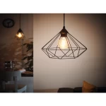 TARBES Hanging Light, Black and Copper Color, Dimensions 1100 mm × 325 mm