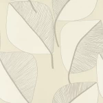 Italian wallpaper leaf-patterned design 10m x 0.53 m, light beige color, model 73245