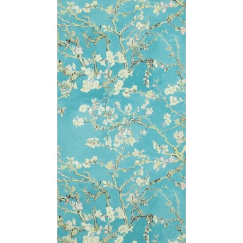 Leaf-Patterned Wallpaper 10m x 0.53m Blue Color, Model 17140 | Balbaid Decor Company