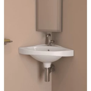 Hanging Hand Washbasin Corner 40x56.5x19.5 cm, White Color | Saudi Ceramics Saudi Ceramics Factory