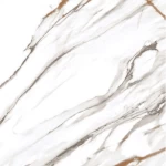 Porcelain flooring, size 60 x 60 cm, white and gold color