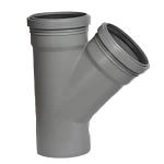 UPVC 45° Y Tee Diameter 200 mm, Length 490 mm, Grey Color | Cosmoplast Factory
