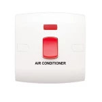 مفتاح كهرباء  مفرد ثنائي القطب مع مؤشربيان ليد 45 امبير ألف كلاسيك  الفنار مقاس 7×7 سم لون ابيض 