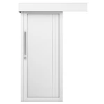 Premium Solid Wood Modern Sliding Door, Size 110×265 cm, Thick 6 cm, White, Model M02