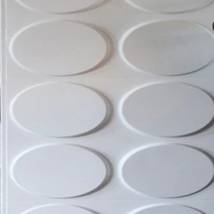 3D Wall Cladding 50x50 cm White Color, Model Ellipsis | 