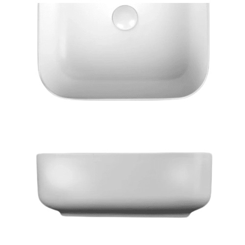 Square Ceramic Counter Top Wash Basin 39.5x39x14 cm, Brilliant White | Hatch Company