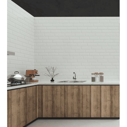 Wall Ceramics Brilliant 30x10 cm Thickness 8 mm White | Saudi Ceramics