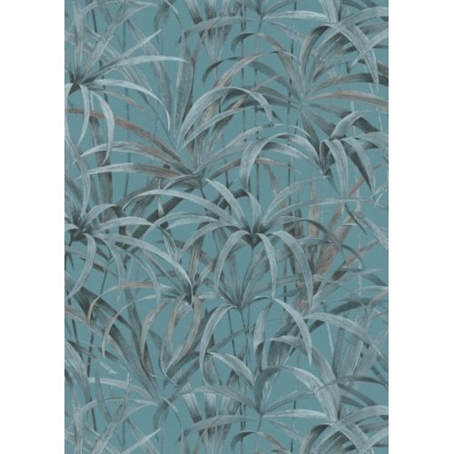 German Wall Covering Leaf-Patterned 10m x 0.53m Turquoise | Balbaid Decor Company
