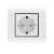 schuko socket With shutter 1 gang 16 Amp Alfanar Model  Omnia Size 7x7 Colour White with Black Ring