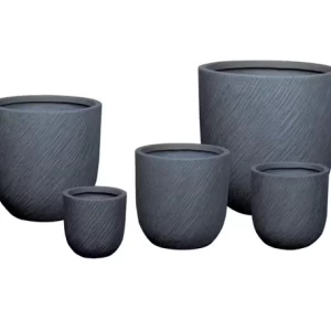 Fiberglass Plant Pot Width 31.5cm Depth 31cm Height 31cm Medium Gray | Zahrat Al Rayyan Establishment