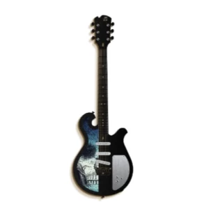 Metal Decorative Plate Guitar Shape 33x99 cm, Black Color | 