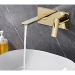 Concealed Bathroom Washbasin Mixer, Brand Pluto, Gold Color