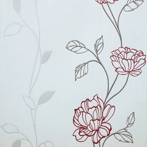 Wallpaper Soprano Design 5 m² White with Red Color | Erismann