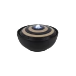 Decorative Fountain With Overhead Lighting, Black With Beige Color, Size 22.7 × 11.8 cm, Product Number 23C6015ULED