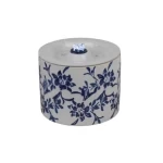 Ceramic decorative fountain, size 18.4×14.3 cm, white with blue color, model 23C6024ULED 