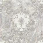 Italian classic wall Covering, size 10 m x 1.06 m, pale gray color, model 83603  