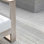 ألواح أرضيات خارجية WPC، لون رمادي فاتح، طول 220 سم، عرض 13.9 سم