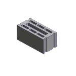 بلوك خرساني معزول 7 فتحات، مقاس 40×20×20 سم، لون رمادي | شركة أوبال