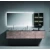Ceramic Marble Top Decorative washbasin Double Bowl with Wooden Cabinet , Size 52×200 cm, Black Color