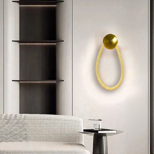 Modern Golden Wall Light 16 cm Diameter, 50 cm Height, 22 cm Width | Matkel Store