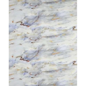 Chinese Marble Alternative PVC 280x122 cm Rectangle, Wavy Blue Beige | Luxury line