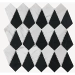 Gloss Mosaic Tiles Size 30.8×31.5 cm, White, Black Color, Fluro Design | Abyat Company