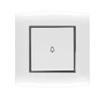 مفتاح كهرباء مفرد 10 امبير أمنية الفنار مقاس 7×7 سم اللون ابيض بحلقة سوداء